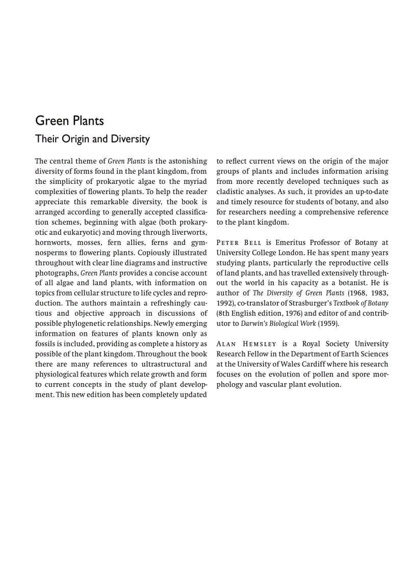 image for page Green Plants Their Origin and Diversity 2nd Edition