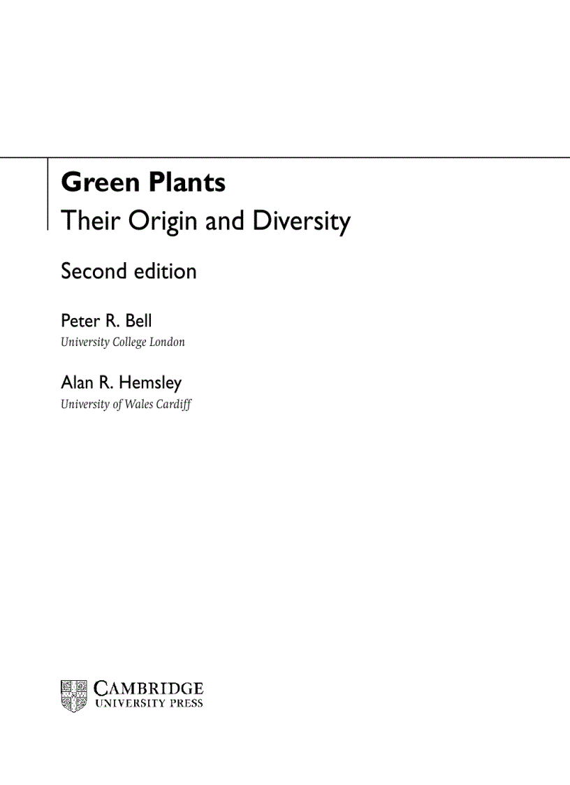 image for page Green Plants Their Origin and Diversity 2nd Edition