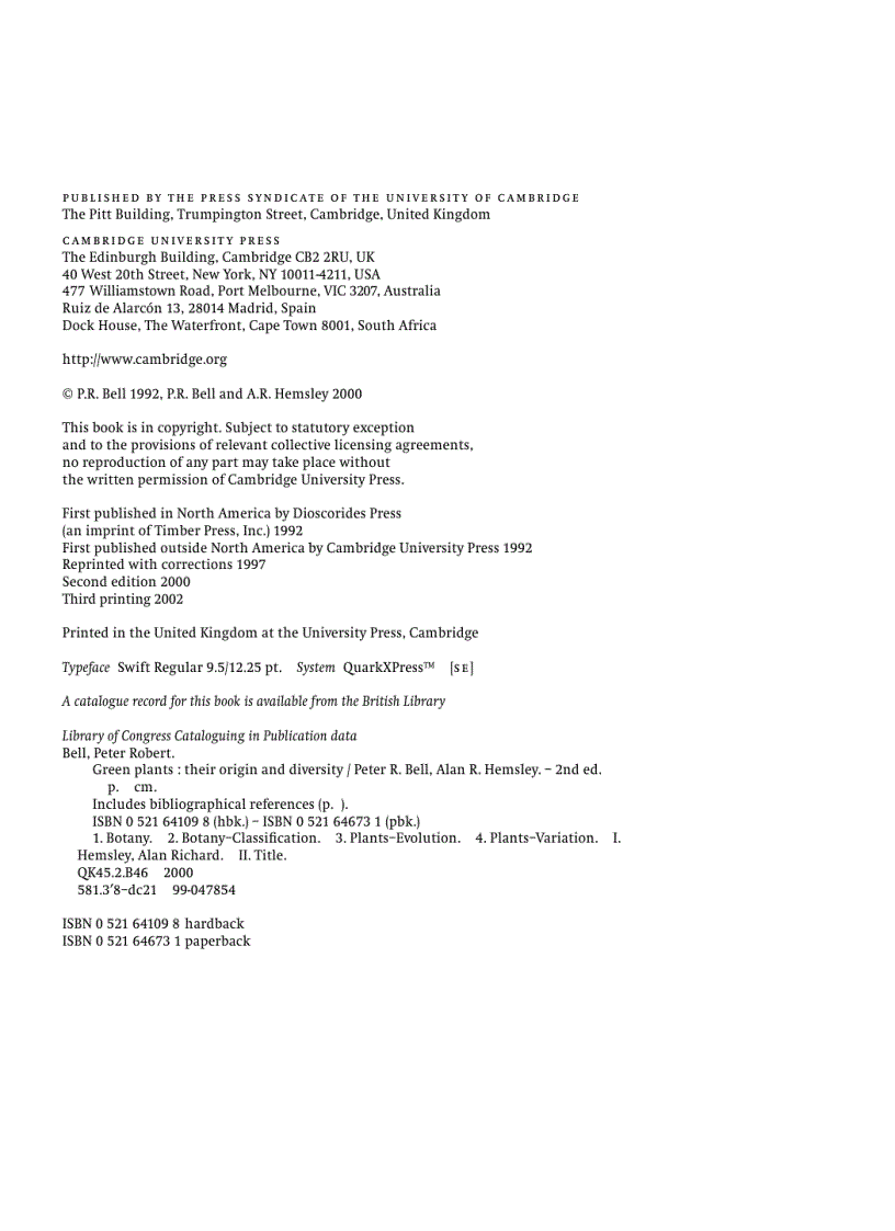 image for page Green Plants Their Origin and Diversity 2nd Edition