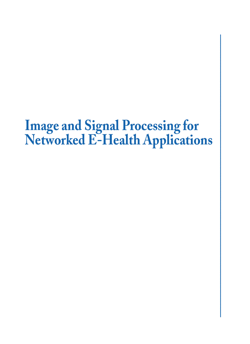 image for page Image and Signal Processing for Networked eHealth Applications