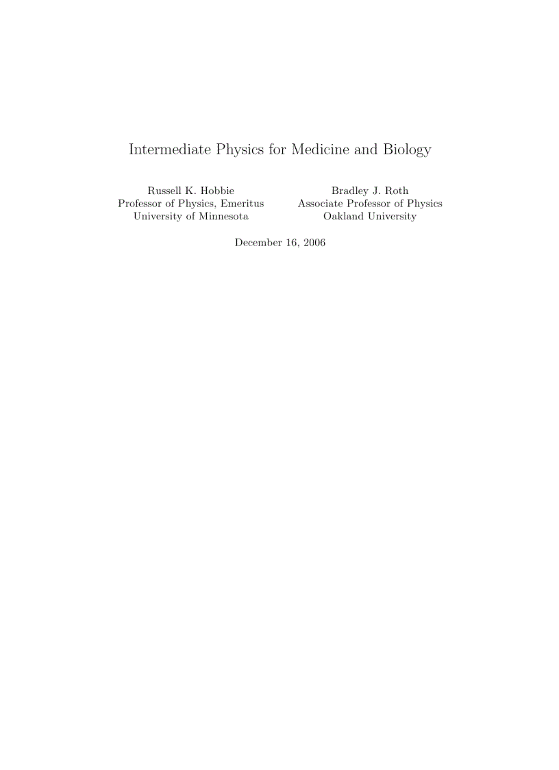 image for page Intermediate Physics for Medicine and Biology 4th Edition