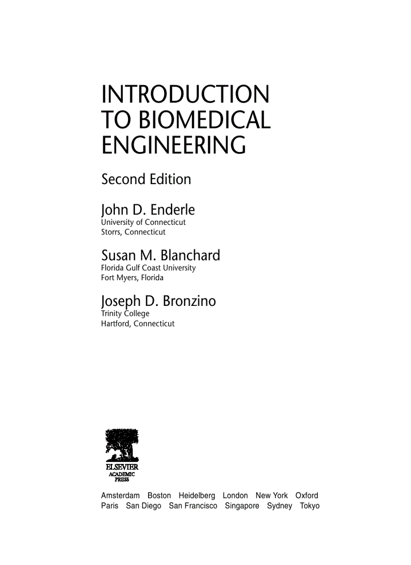 image for page Introduction to Biomedical Engineering 2nd Edition