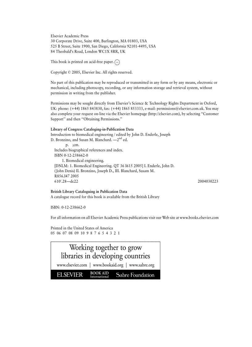 image for page Introduction to Biomedical Engineering 2nd Edition