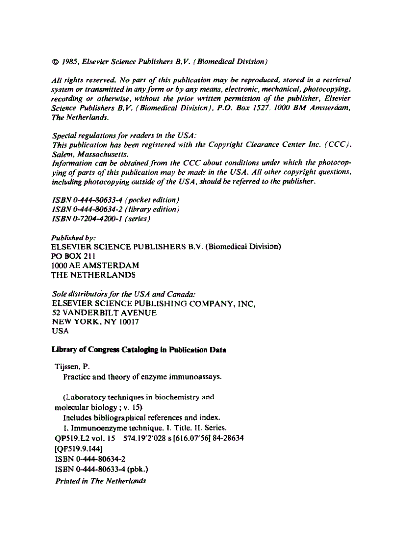 image for page Laboratory Techniques in Biochemistry and Molecular Biology Volume 15