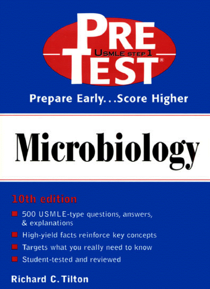 image for page Microbiology PreTest Self Assessment and Review 10th Edition