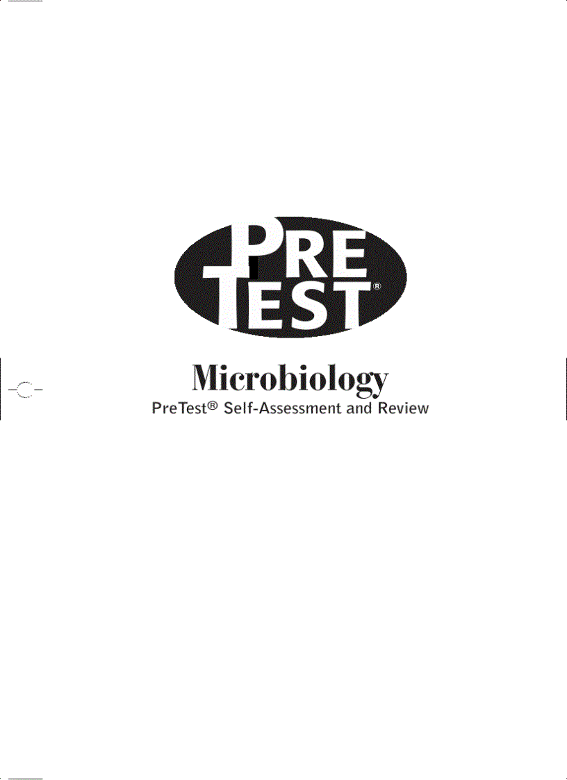 image for page Microbiology PreTest Self Assessment and Review 10th Edition