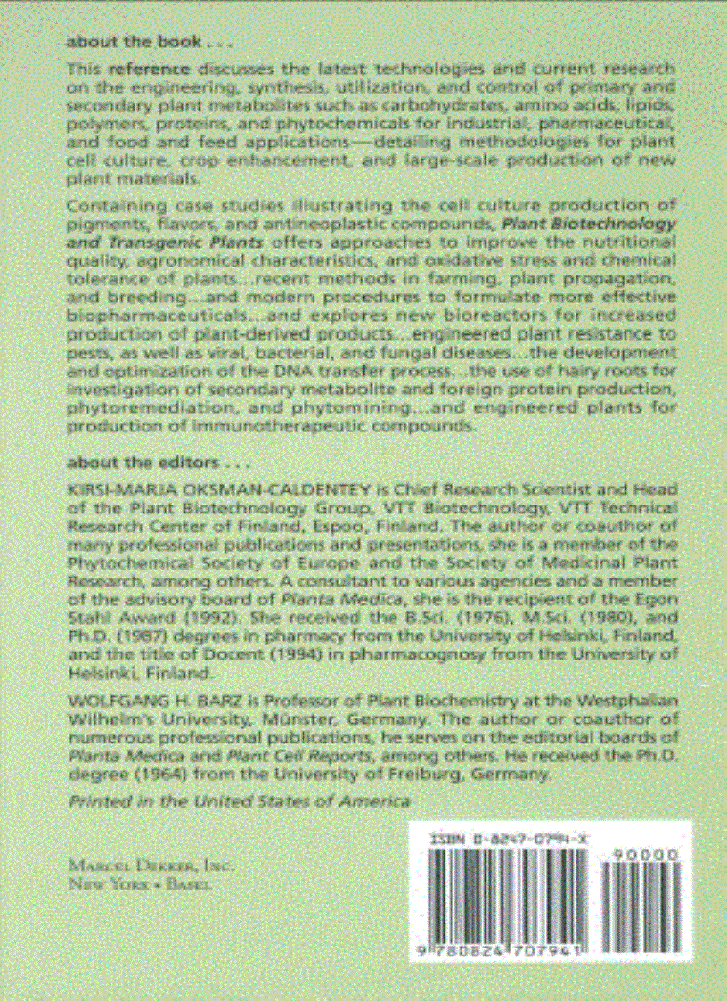 image for page Plant Biotechnology and Transgenic Plants