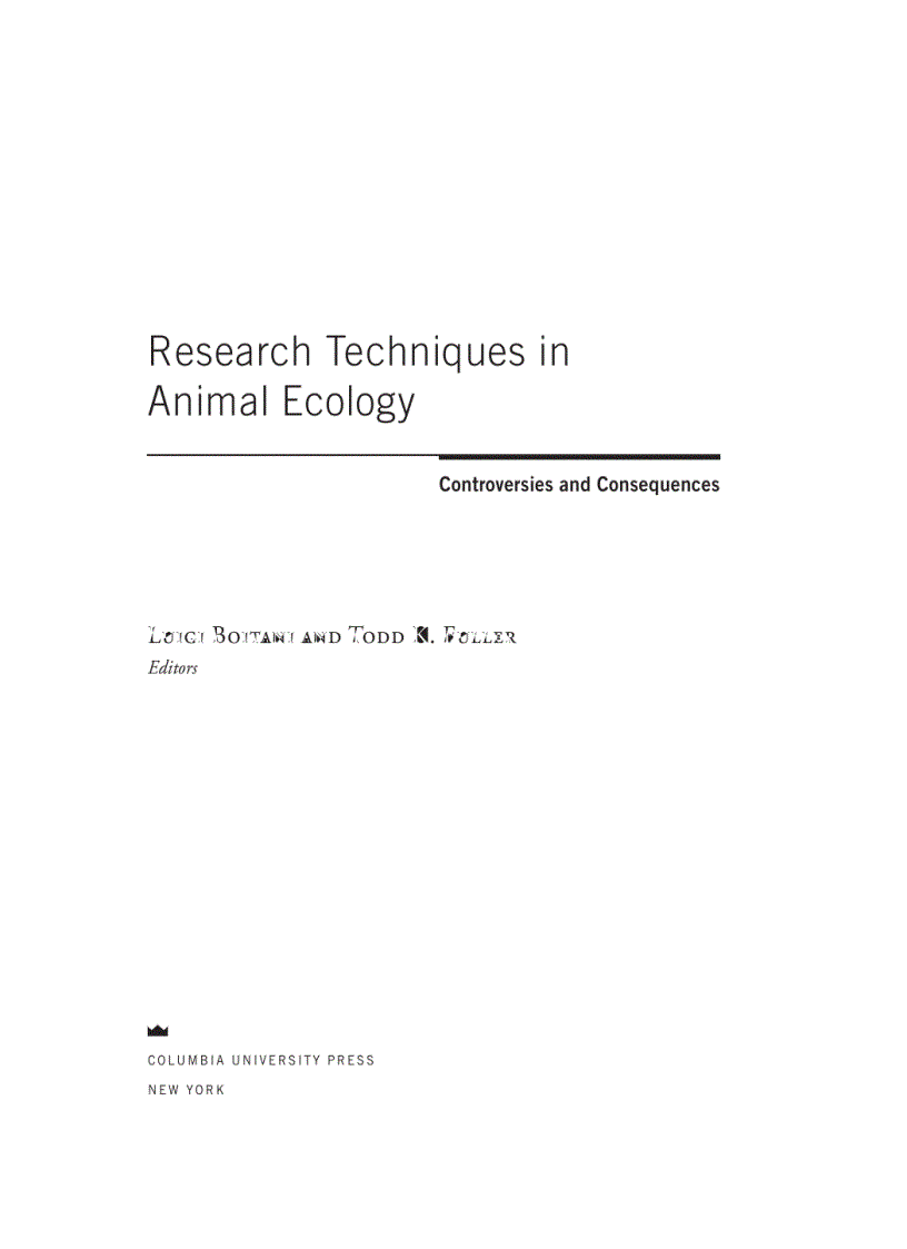 image for page Research Techniques in Animal Ecology