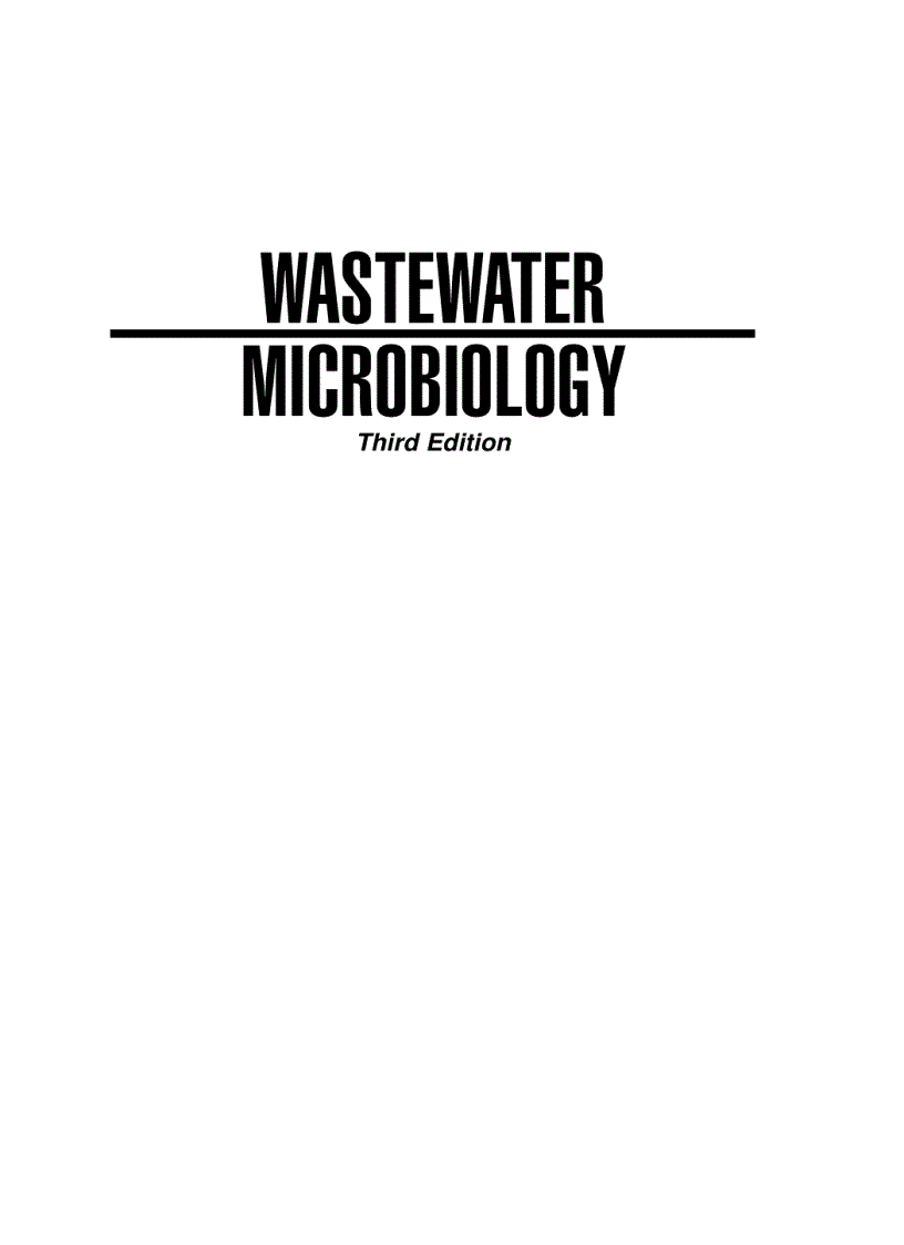 image for page Wastewater Microbiology 3rd Edition