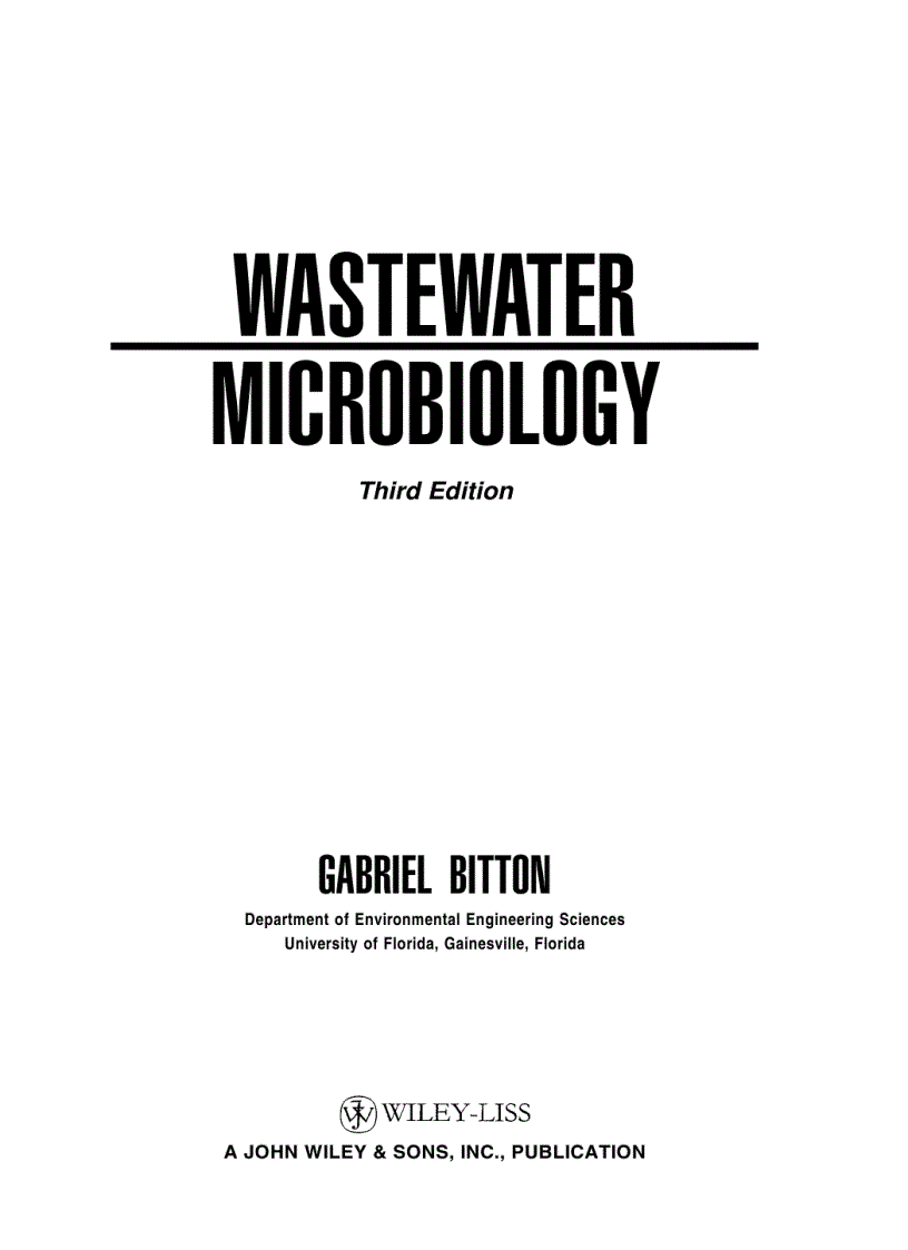 image for page Wastewater Microbiology 3rd Edition