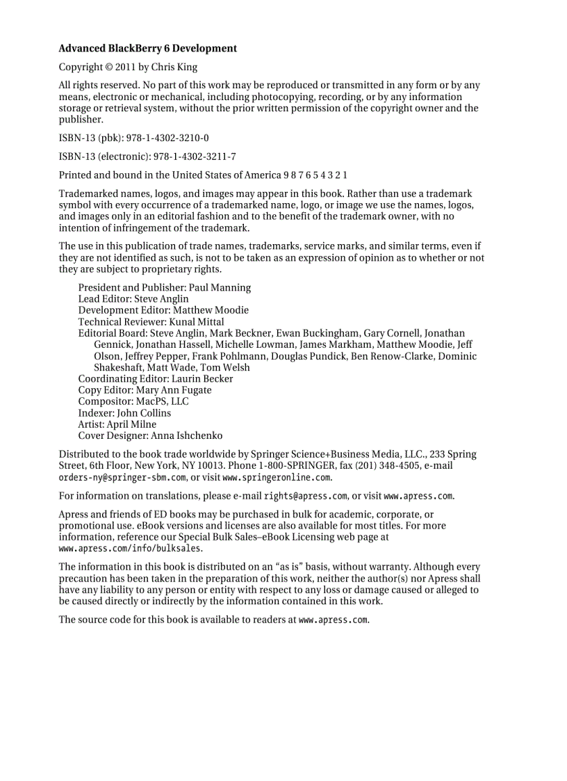 image for page Advanced BlackBerry 6 Development