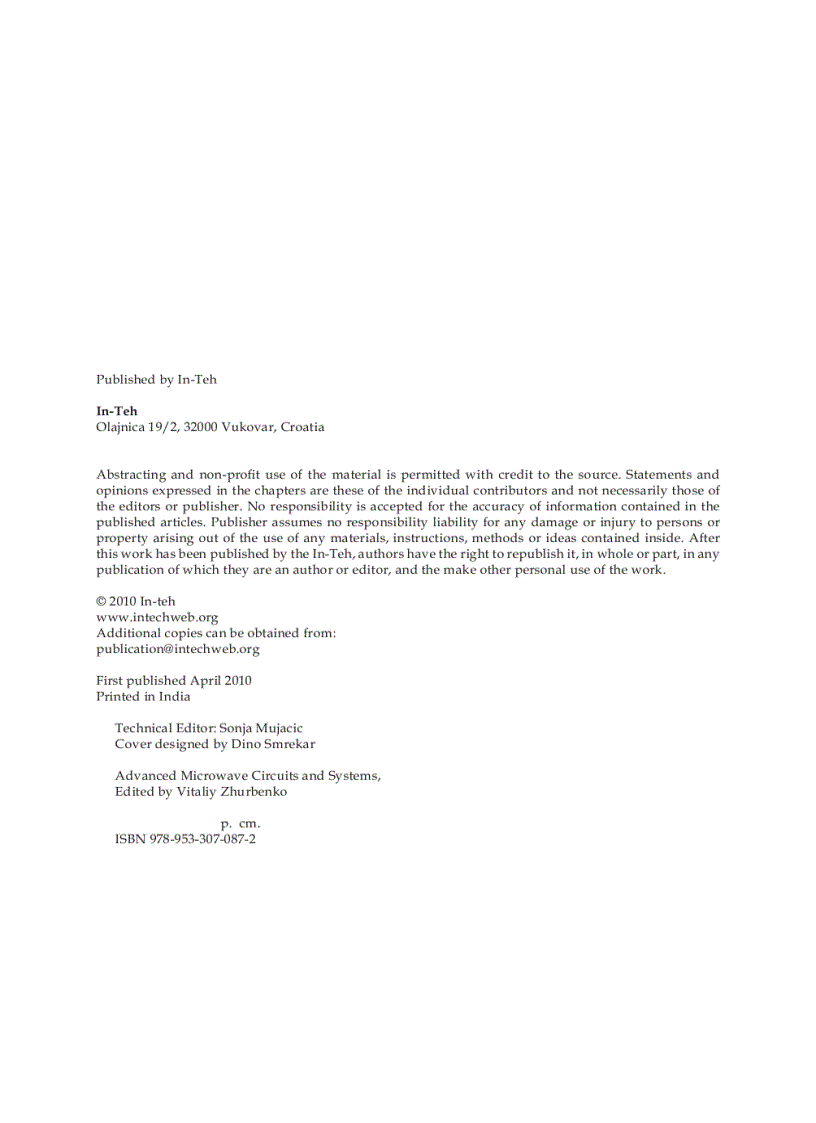 image for page Advanced Microwave Circuits and Systems