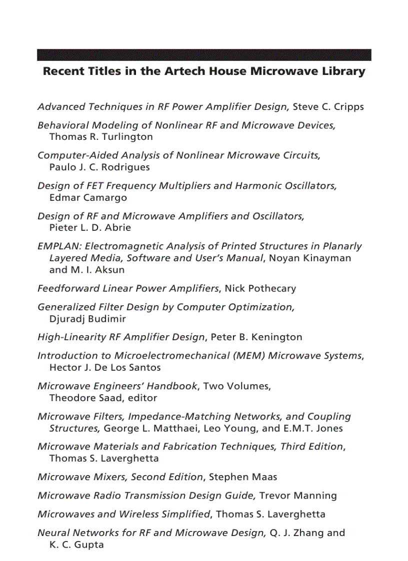image for page Advanced Techniques in RF Power Amplifier Design