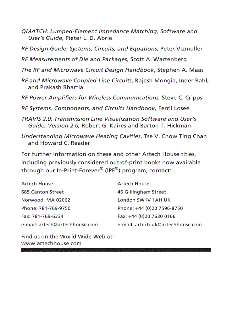 image for page Advanced Techniques in RF Power Amplifier Design