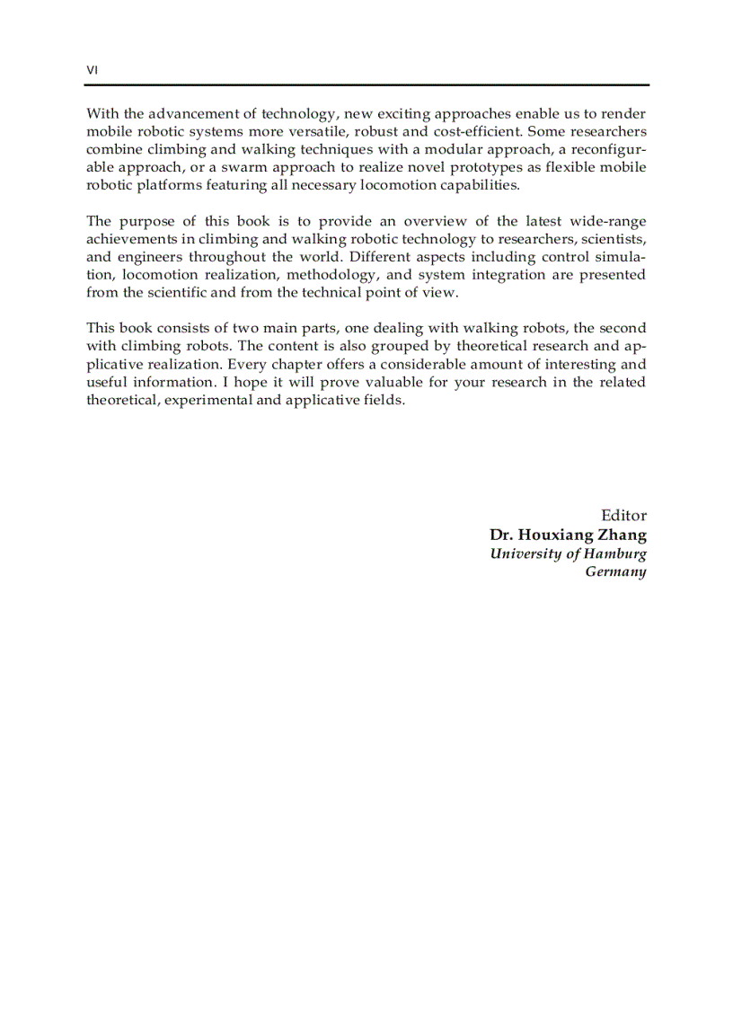 image for page Climbing and Walking Robots towards New Applications