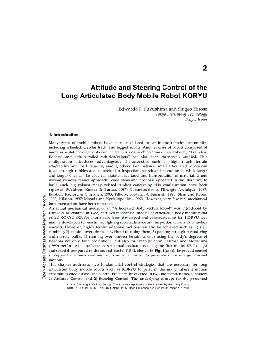 image for page Climbing and Walking Robots towards New Applications