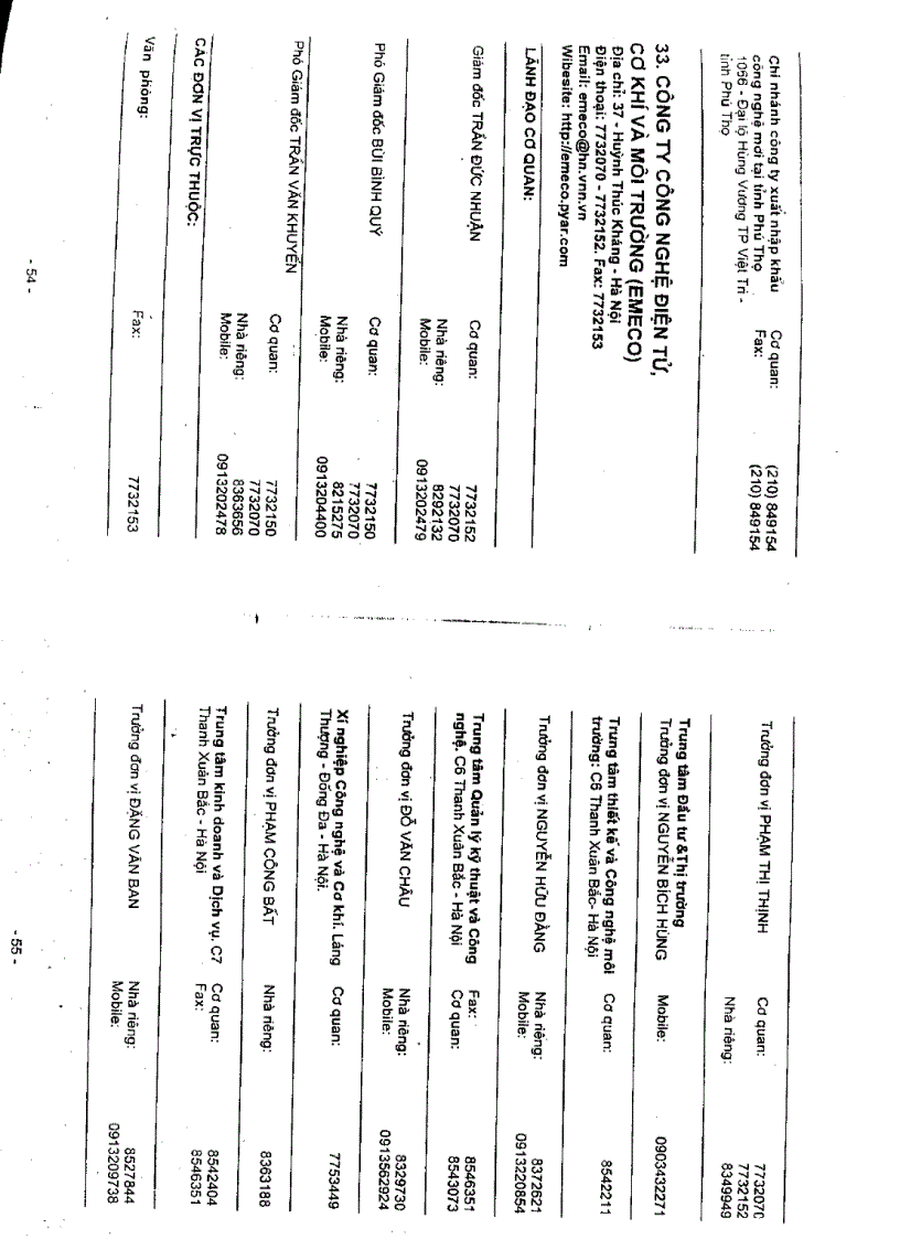 image for page Danh bạ điện thoại các đơn vị trực thuộc bộ KHCN MT các tỉnh thành