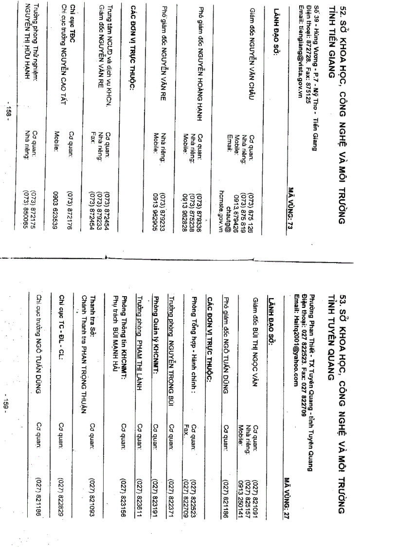 image for page Danh bạ điện thoại các đơn vị trực thuộc bộ KHCN MT các tỉnh thành