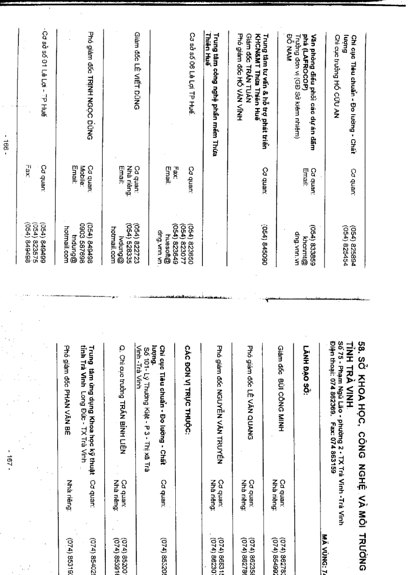 image for page Danh bạ điện thoại các đơn vị trực thuộc bộ KHCN MT các tỉnh thành