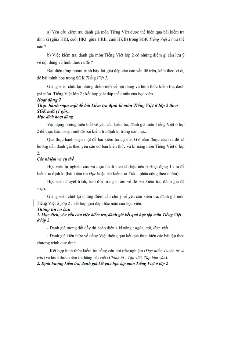 image for page Dạy học Lớp 2 theo chương trình tiểu học mới