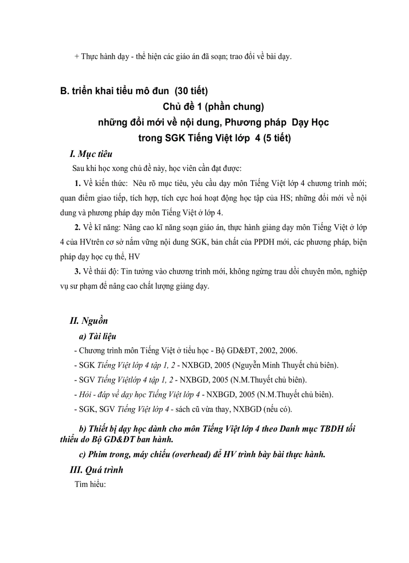 image for page Dạy học Lớp 4 theo chương trình tiểu học mới