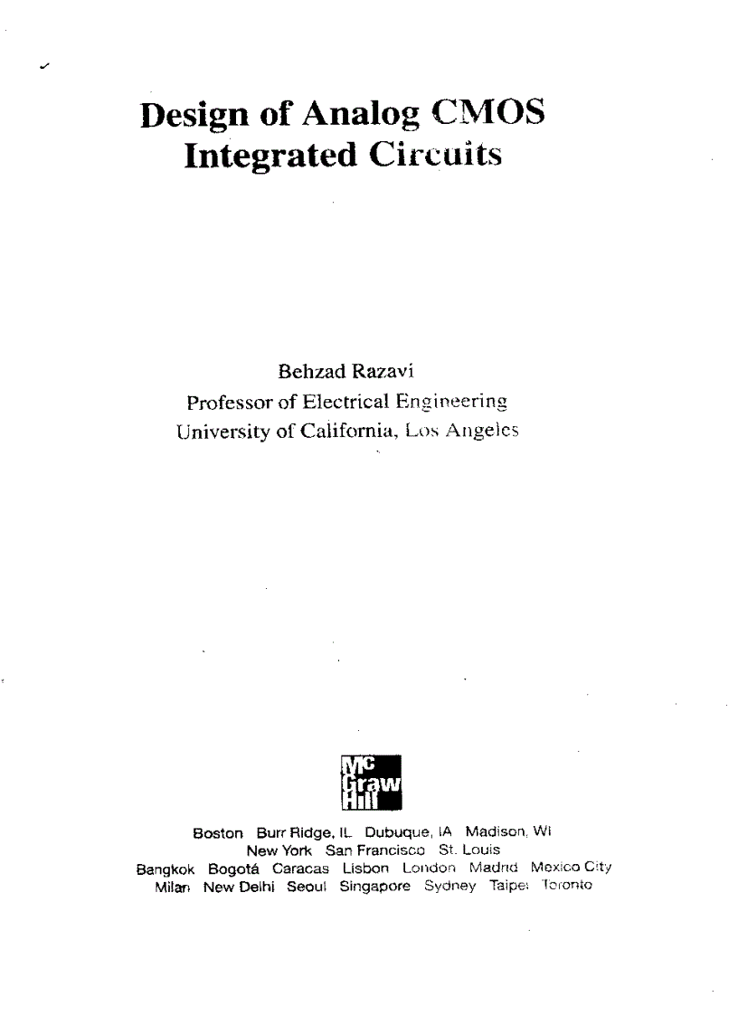 image for page Design of Analog CMOS Integrated Circuits