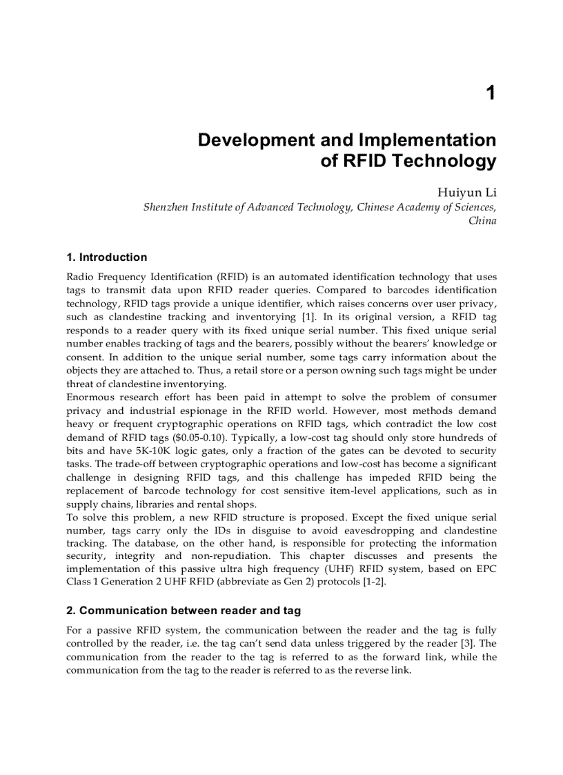 image for page Development and Implementation of RFID Technology