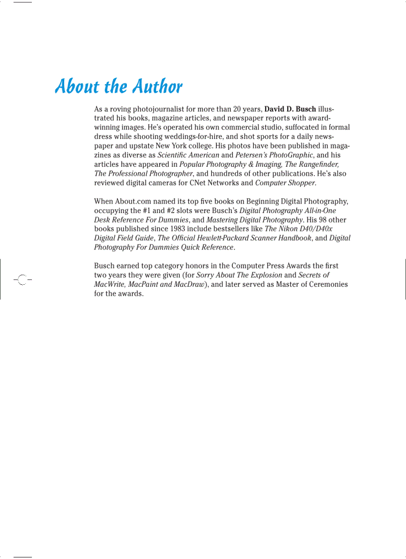 image for page Digital SLR Cameras and Photography For Dummies