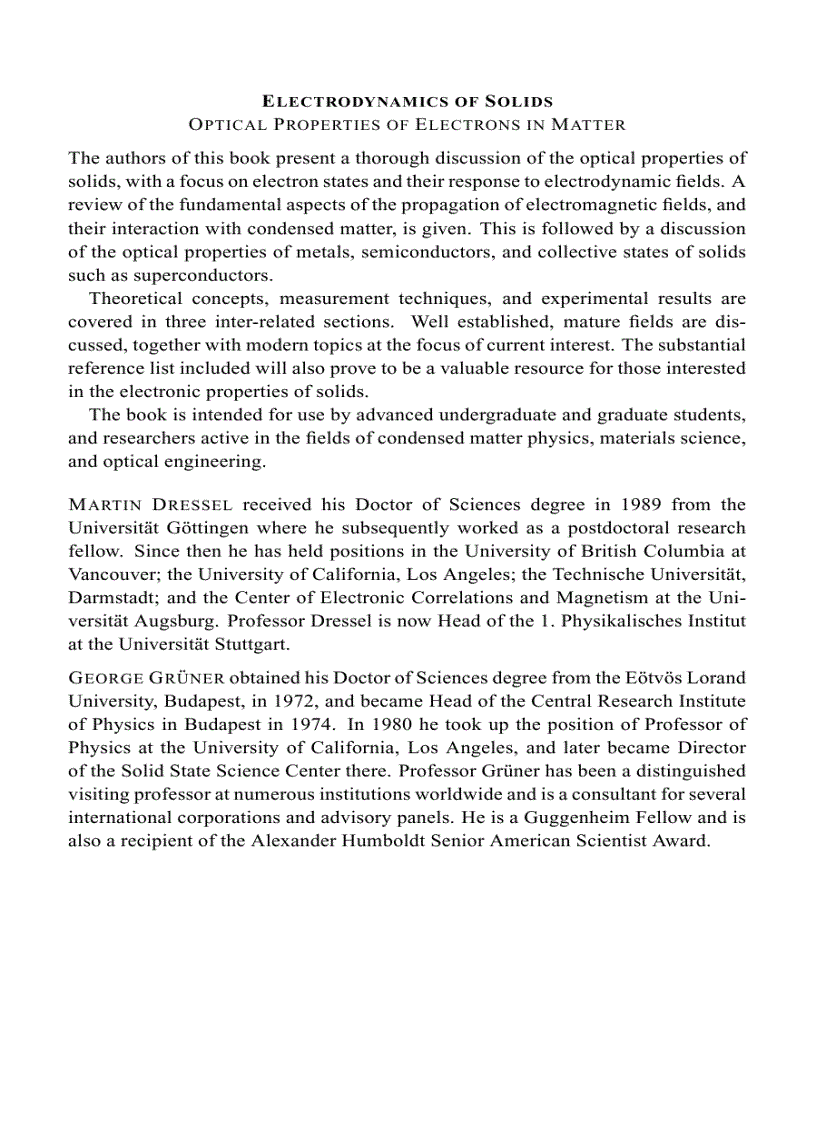 image for page Electrodynamics of Solids 1st Edition