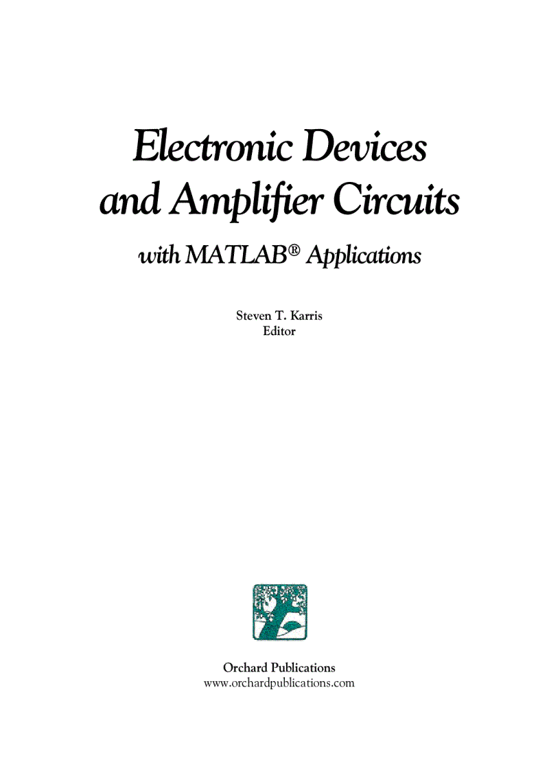 image for page Electronic Devices and Amplifier Circuits with MATLAB Applications