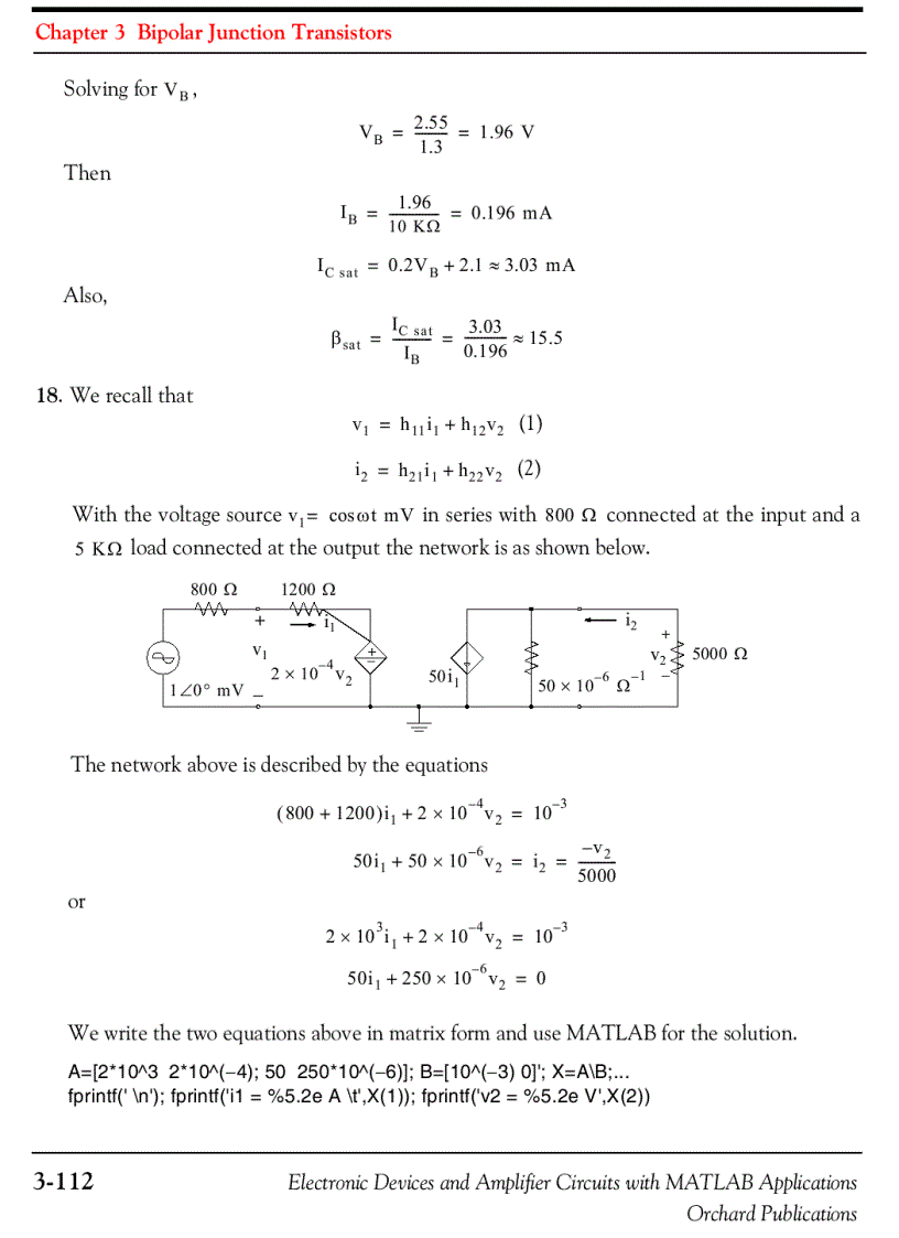image for page Electronic Devices and Amplifier Circuits with MATLAB Applications