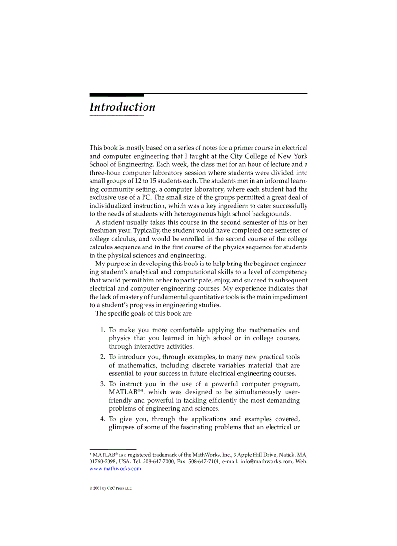 image for page Elementary Mathematical and Computational Tools for Electrical Using MATLAB