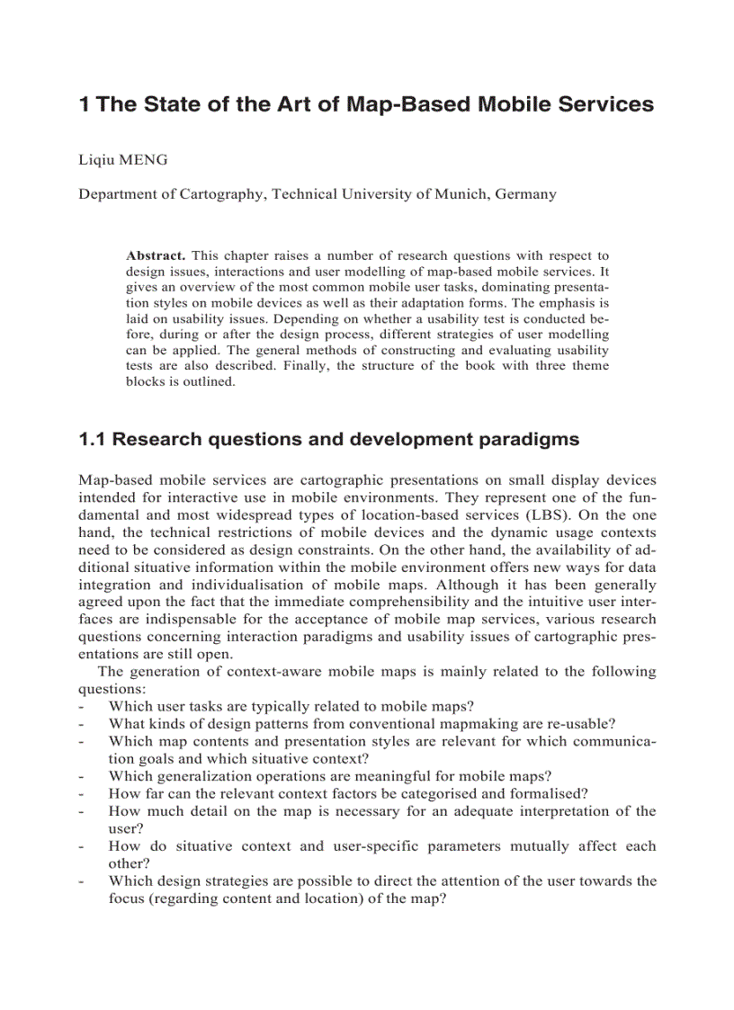 image for page Map based Mobile Services Design