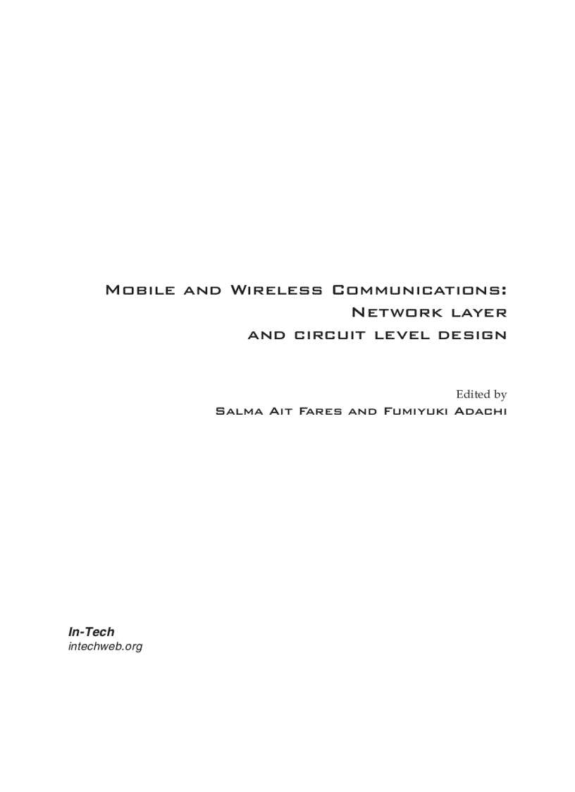 image for page Mobile and Wireless Communications Network Layer and Circuit Level Design