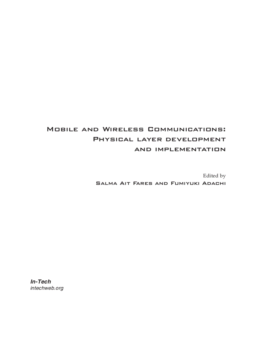 image for page Mobile and Wireless Communications Physical Layer Development and Implementatiom