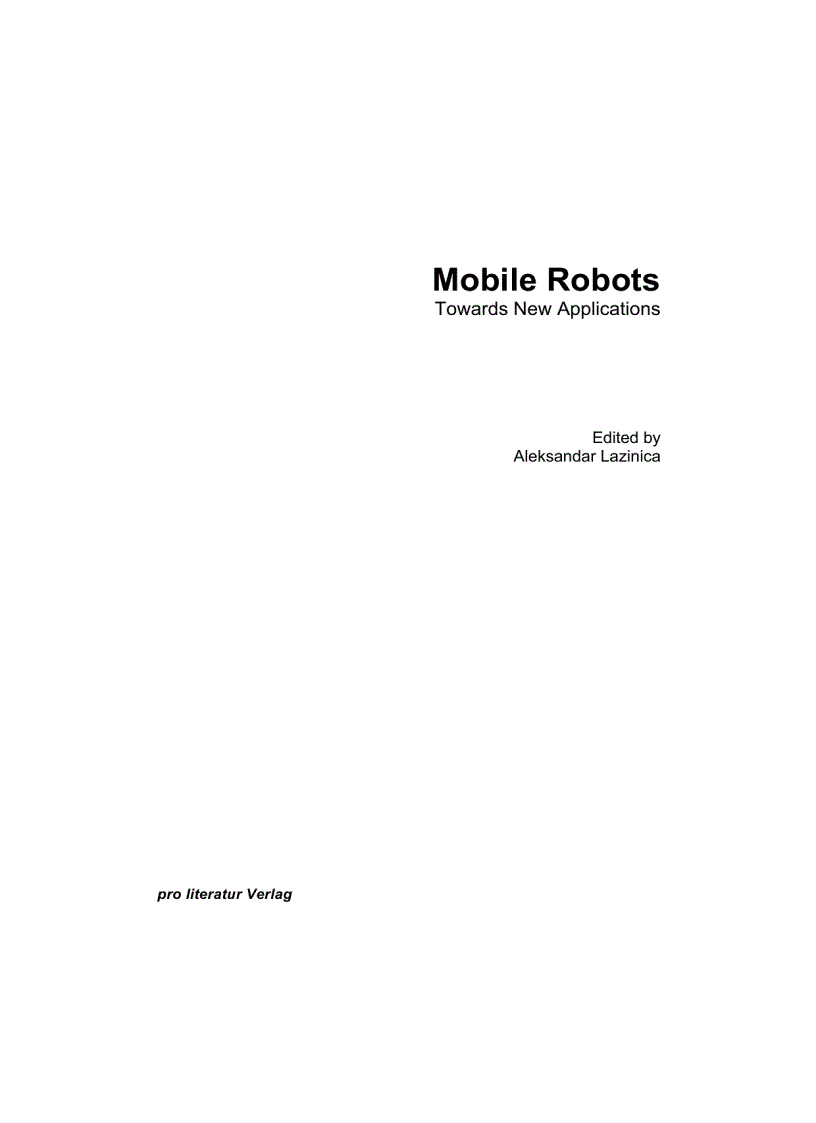 image for page Mobile Robots towards New Applications