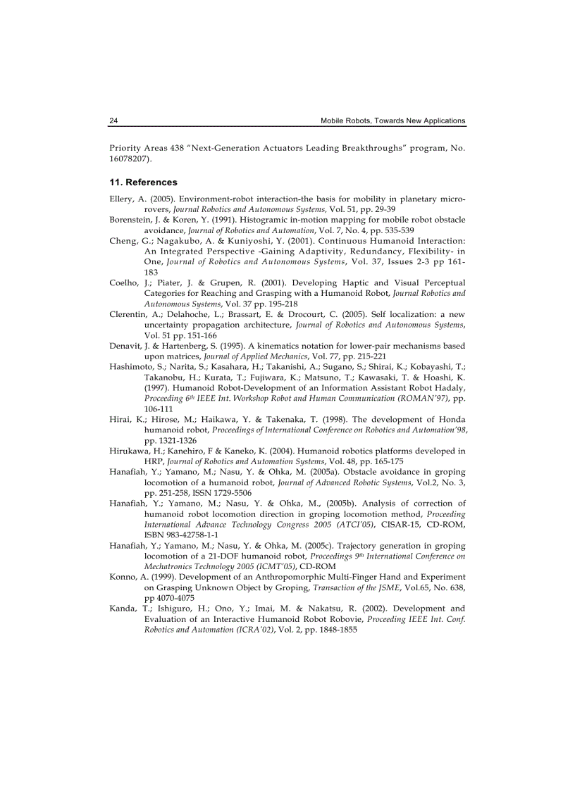 image for page Mobile Robots towards New Applications