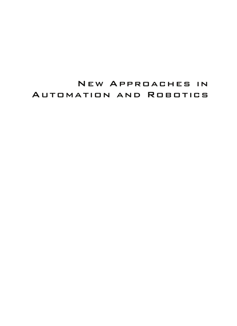 image for page New Approaches in Automation and Robotics