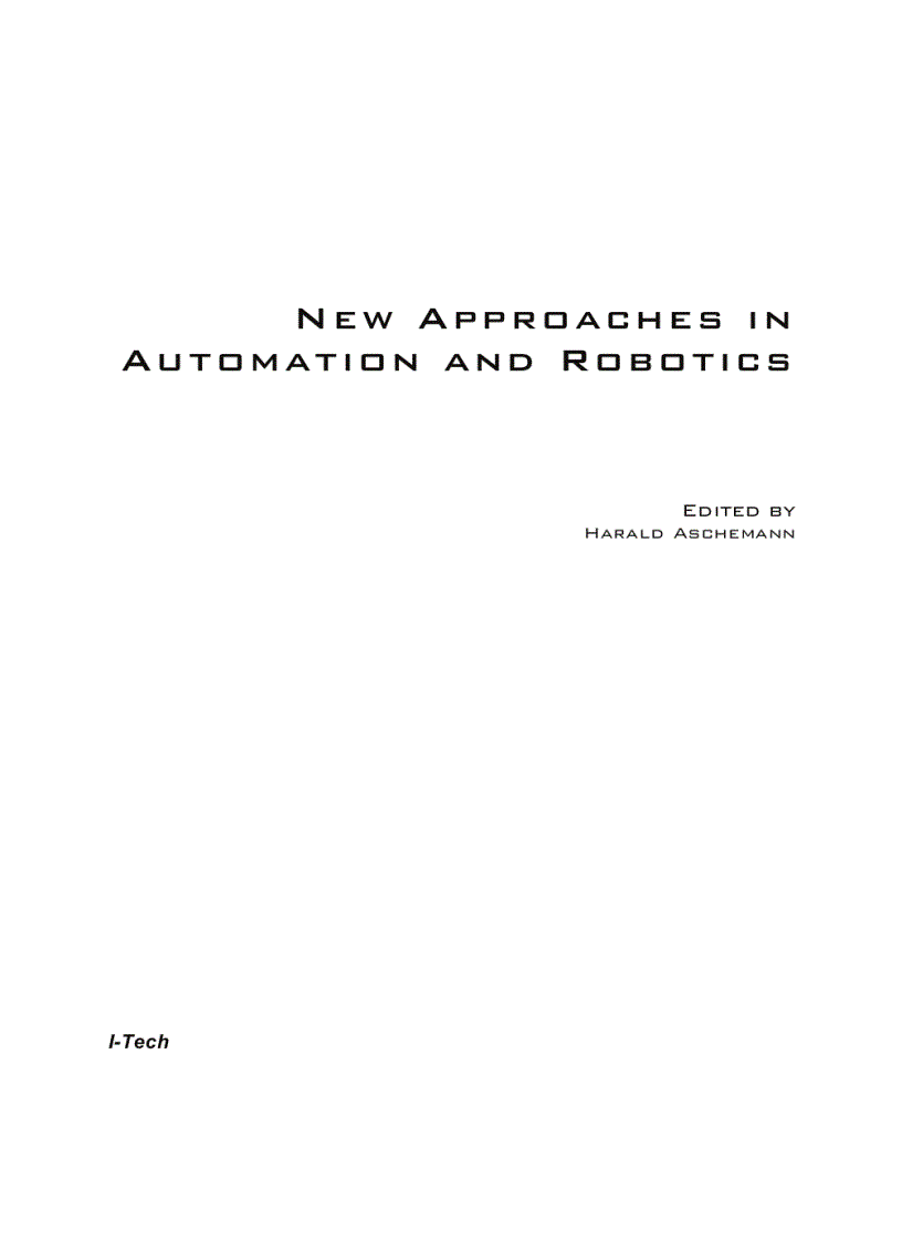 image for page New Approaches in Automation and Robotics