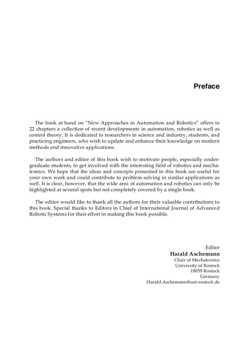 image for page New Approaches in Automation and Robotics