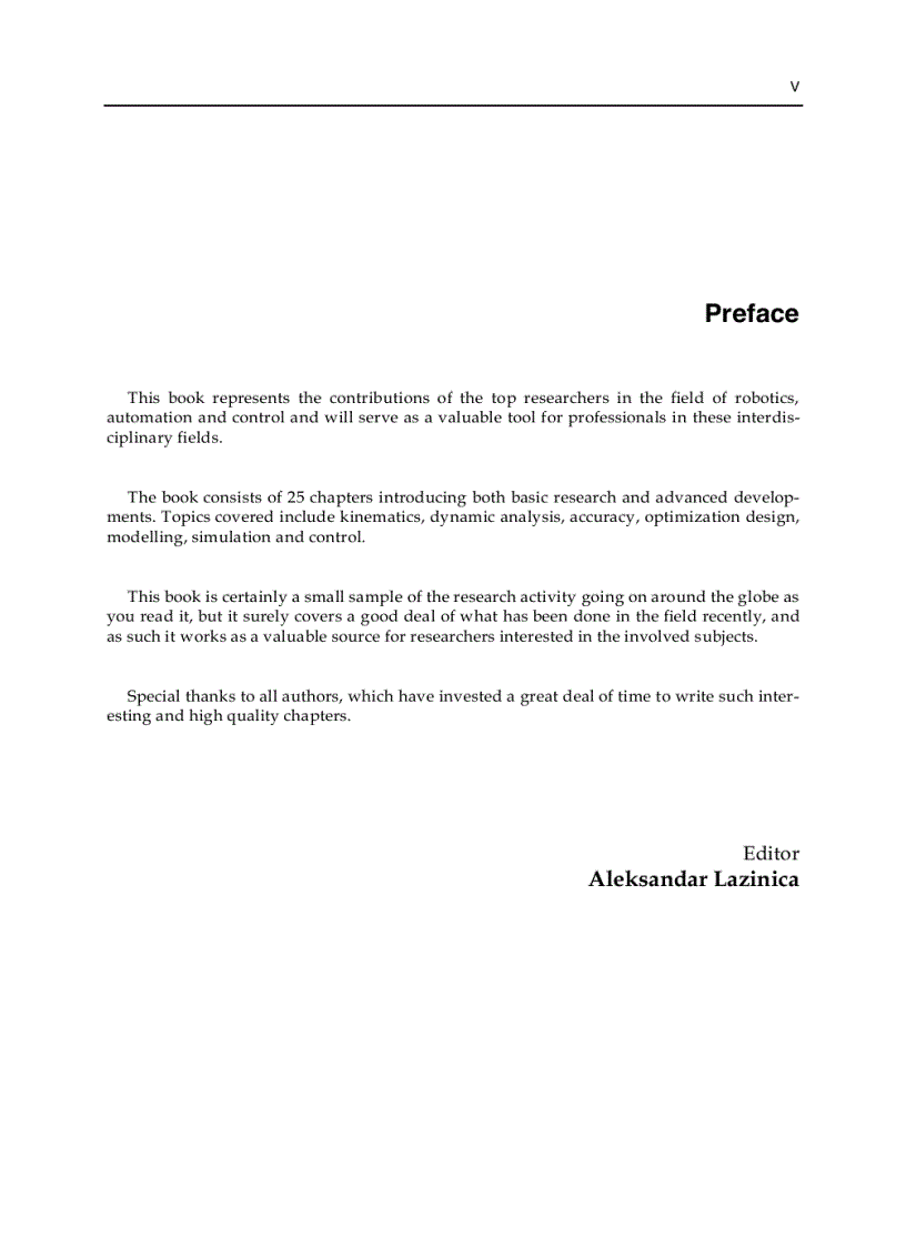 image for page New Developments in Robotics Automation and Control