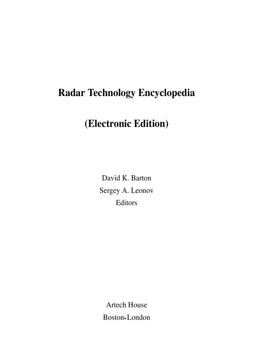 image for page Radar Technology Encyclopedia