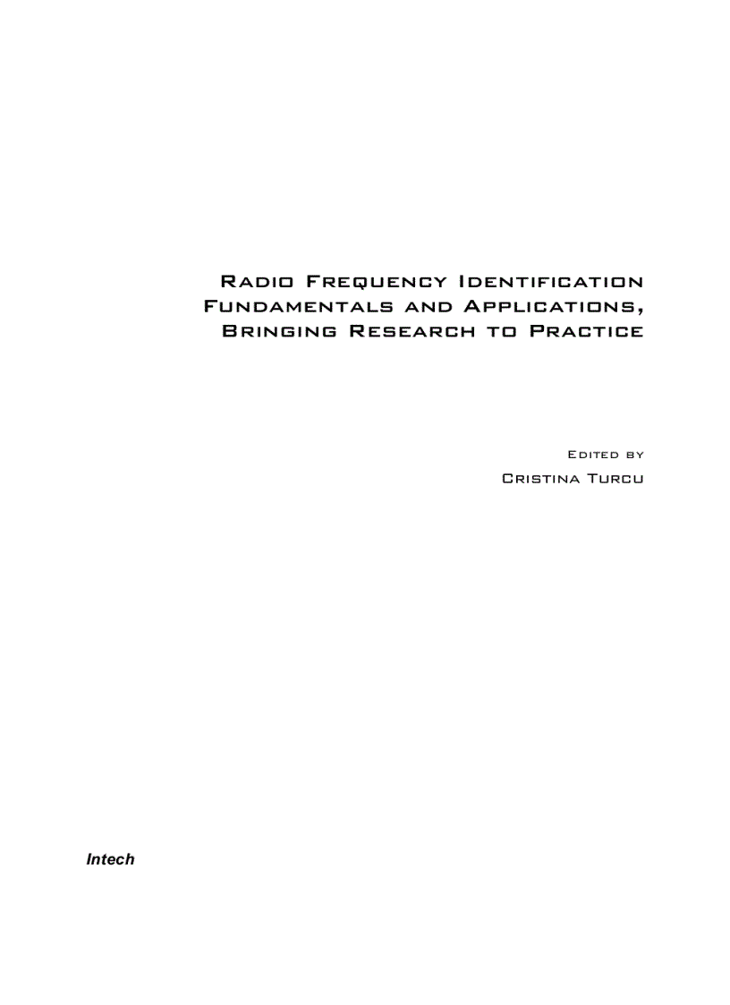 image for page Radio Frequency Identification Fundamentals and Applications Bringing Research to Practice
