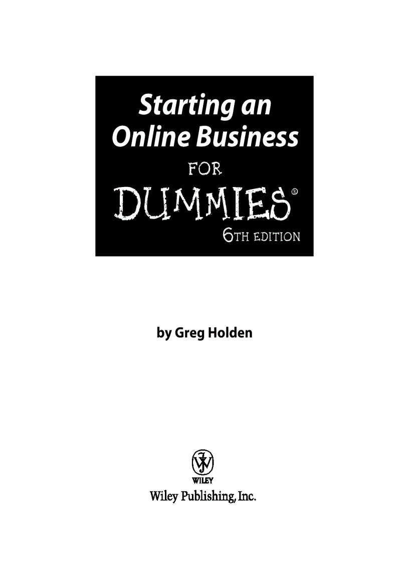 Starting an Online Business For Dummies 6th Edition