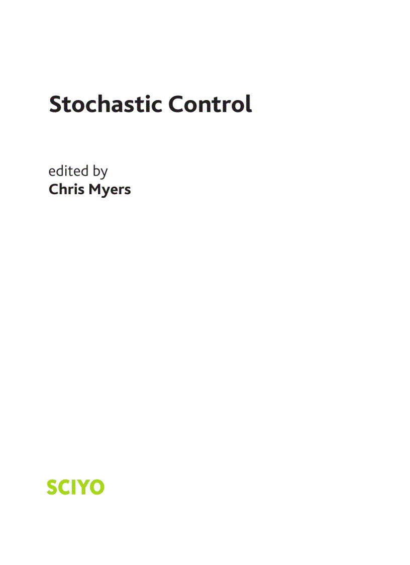 Stochastic Control