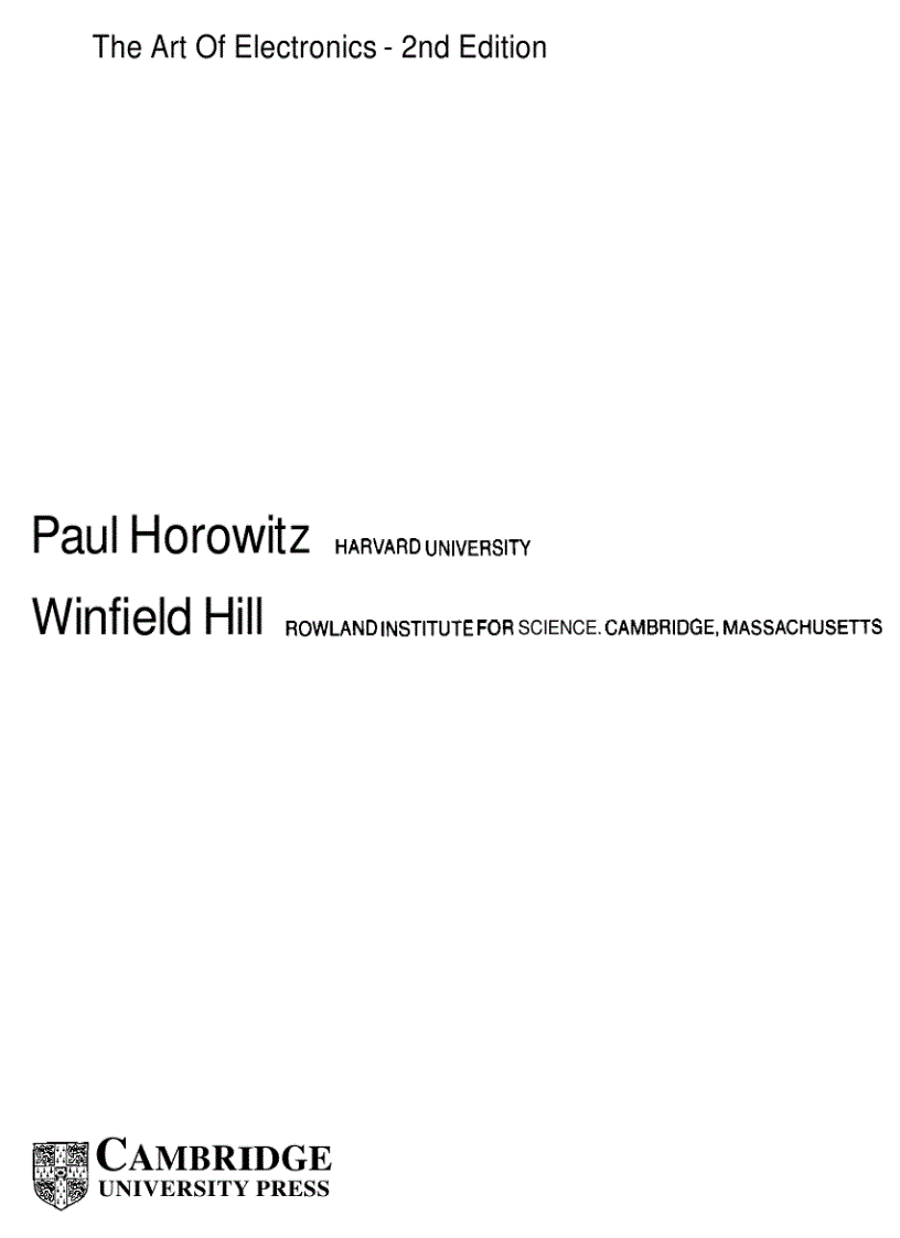 image for page The Art of Electronics 2nd Edition