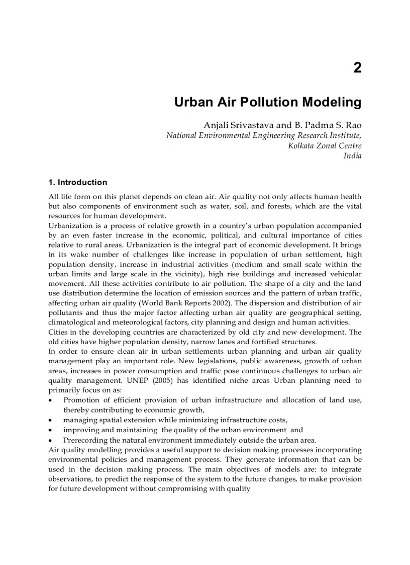 image for page Air Quality Models and Applications