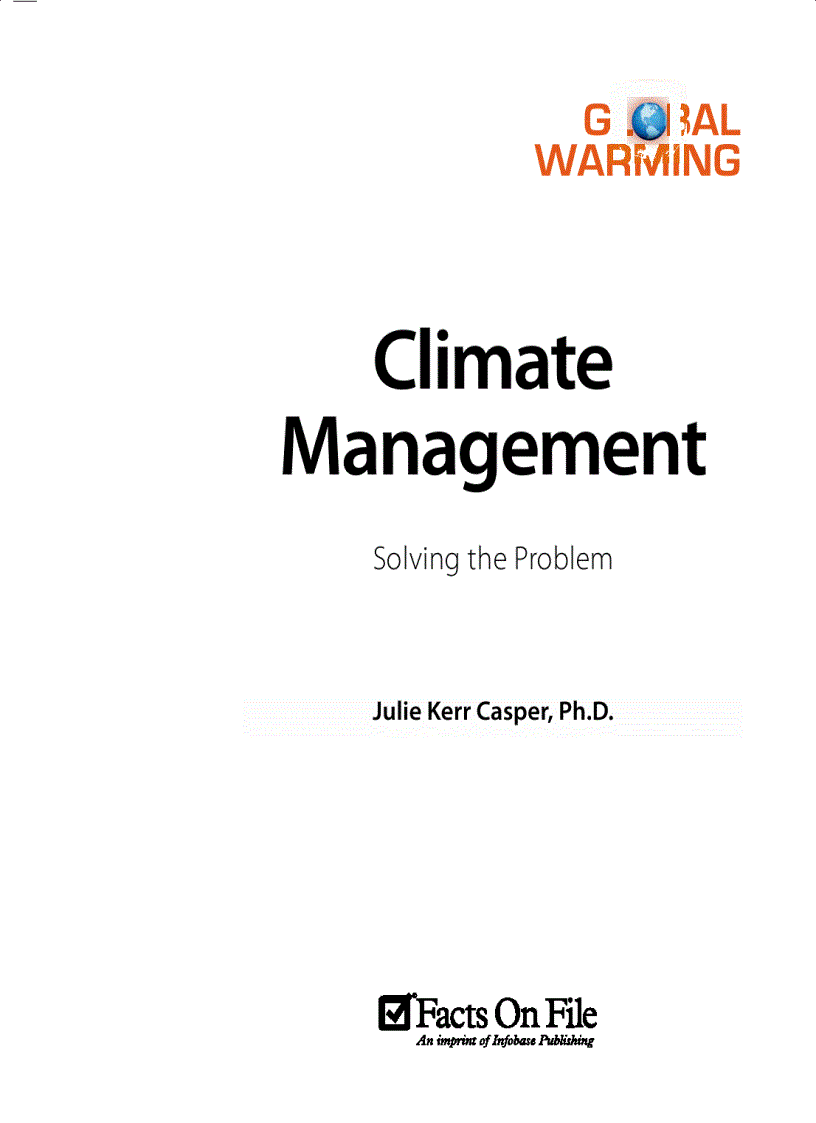 Climate Management Solving the Problem 1st Edition