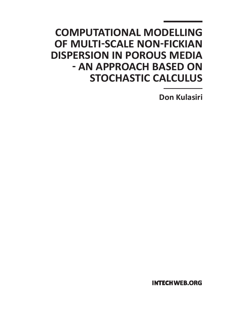 image for page Computational Modelling of Multi scale Solute Dispersion in Porous Media An Approach Based on Stochastic Calculus