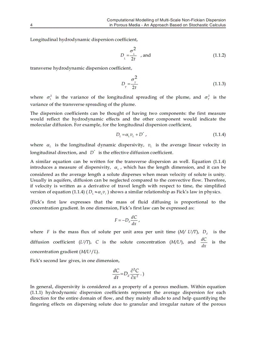 image for page Computational Modelling of Multi scale Solute Dispersion in Porous Media An Approach Based on Stochastic Calculus